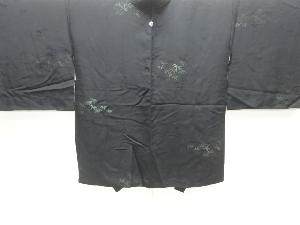 大正ロマン　笹模様織り出し一つ紋羽織